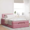 vidaXL Cadre de lit ottoman avec matelas rose 120x200 cm velours
