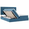 vidaXL Lit de Rangement avec matelas Bleu fonc&eacute; 200 x 200 cm Velours