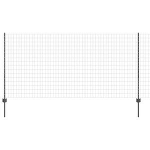 vidaXL Cl&ocirc;ture Euro avec poteau 25 x 1,2 m Acier recouvert de PVC Gris