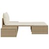 vidaXL Chaise longue double avec coussins beige r&eacute;sine tress&eacute;e