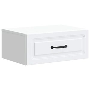vidaXL Cabinet de chevet mural avec tiroir Blanc 49 x 34,5 x 20 cm