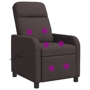 vidaXL Fauteuil de massage inclinable Marron fonc&eacute; Tissu