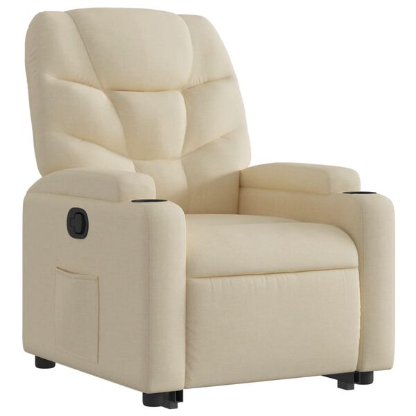 vidaXL Fauteuil inclinable Cr&egrave;me Tissu
