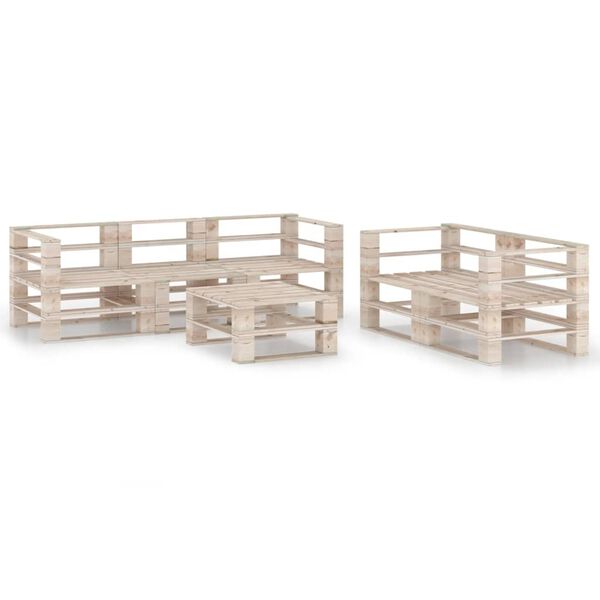 vidaXL Salon palette de jardin 6 pcs bois de pin