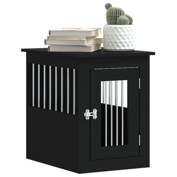 vidaXL Meuble de cage pour chiens noir 45x62x59 cm bois d'ingénierie