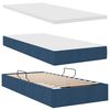 vidaXL Lit avec rangement et LED avec matelas Bleu 100 x 200 cm tissu