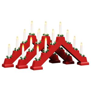 vidaXL Pont de bougie de No&euml;l 3 pc Rouge 39.5 x 5 x 29 cm Pin massif
