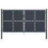 vidaXL Portail de jardin en acier 300x200 cm anthracite