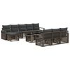 vidaXL Ensemble de canap&eacute; de jardin 11 pc Gris et Gris fonc&eacute; polyrotin