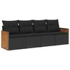 vidaXL Salon de jardin 4 pcs avec coussins noir r&eacute;sine tress&eacute;e