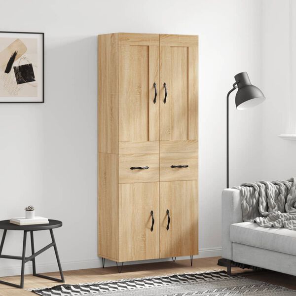 vidaXL Buffet haut Ch&ecirc;ne sonoma 69,5x34x180 cm Bois d'ing&eacute;nierie