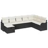vidaXL Ensemble de Canap&eacute;s 8 pc 8-Nombre de places Noir et Cr&egrave;me