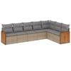 vidaXL Salon de jardin avec coussins 7 pcs beige r&eacute;sine tress&eacute;e