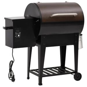 vidaXL Gril &agrave; granul&eacute;s avec &eacute;tag&egrave;re inf&eacute;rieure noir 94 cm fer
