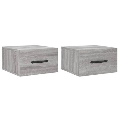 vidaXL Tables de chevet murales 2 pcs sonoma gris 35x35x20 cm