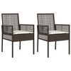 vidaXL Chaise de jardin 2 pc Marron polyrotin