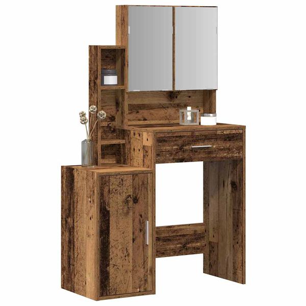vidaXL Table de Toilette avec tiroir Bois ancien 80 x 35 x 132 cm
