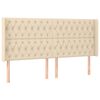 vidaXL T&ecirc;te de lit avec oreilles Cr&egrave;me 183x16x118/128 cm Tissu
