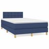 vidaXL Sommier &agrave; lattes de lit matelas et LED bleu 120x190 cm tissu