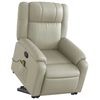 vidaXL Fauteuil inclinable de massage Cr&egrave;me Similicuir