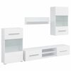 vidaXL Meuble TV mural avec &eacute;clairage LED 5 pi&egrave;ces Blanc