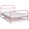 vidaXL Cadre de lit sans matelas rose m&eacute;tal 140x200 cm