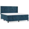 vidaXL Sommier &agrave; lattes de lit et matelas Bleu fonc&eacute; 160x200cm Velours