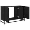 vidaXL Cabinet de salle de bain avec porte Ch&ecirc;ne noir 90 x 33 x 60 cm