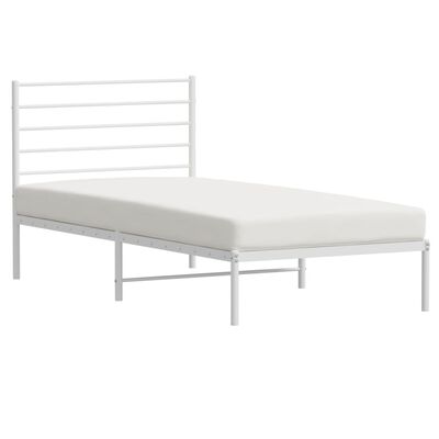 vidaXL Cadre de lit métal sans matelas et tête de lit blanc 100x200 cm