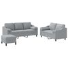 vidaXL Ensemble de canap&eacute;s 3 pcs coussins gris clair tissu