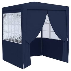 vidaXL Tente de r&eacute;ception avec parois lat&eacute;rales 2x2 m Bleu 90 g/m&sup2;