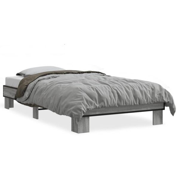 vidaXL Cadre de lit sans matelas sonoma gris 90x190 cm