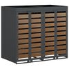 vidaXL Rangement de poubelle &agrave; roulettes pour 2 poubelles Acier
