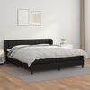 vidaXL Sommier &agrave; lattes de lit avec matelas Noir 180x200 cm Similicuir