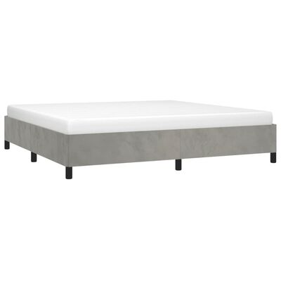 vidaXL Cadre de lit sans matelas gris clair 200x200 cm velours