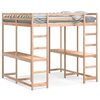 vidaXL Lit superpos&eacute; et bureau et &eacute;chelle 160x200cm bois de pin massif