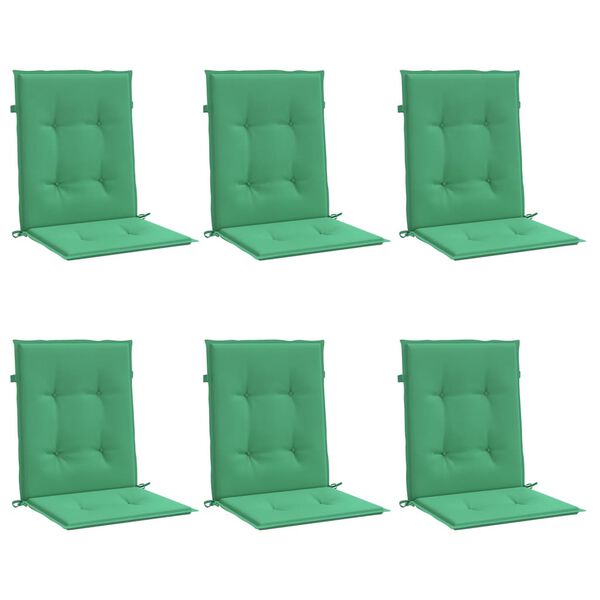 vidaXL Coussins de chaise de jardin à dossier bas lot de 6 vert