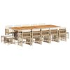 vidaXL Ensemble &agrave; manger de jardin et coussins 15 pcs beige