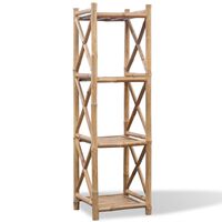 vidaXL Étagère à 4 niveaux carré bambou