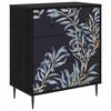 vidaXL Commode DOKKUM Imprim&eacute; foug&egrave;re bleue 66 x 36,5 x 76 cm
