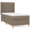 vidaXL Sommier &agrave; lattes de lit avec matelas Taupe 90x190 cm Tissu