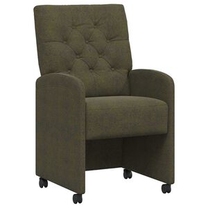 vidaXL Chaises de Salle &agrave; Manger avec Roues 2 pc Simili daim