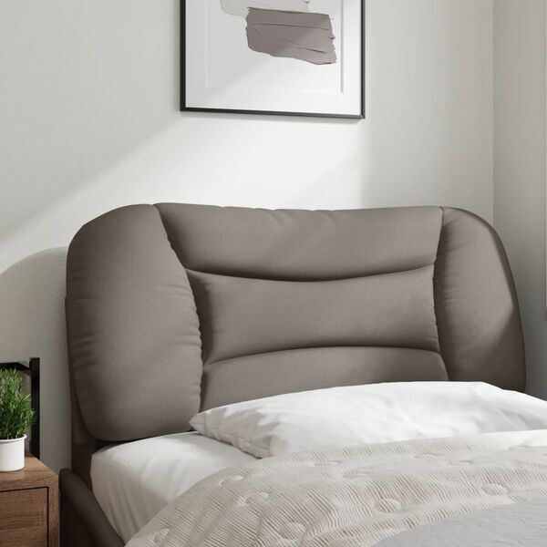 vidaXL Coussin de t&ecirc;te de lit Hvar taupe 80 cm tissu