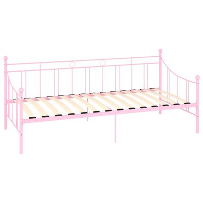 vidaXL Cadre de lit de repos Rose Métal 90 x 200 cm