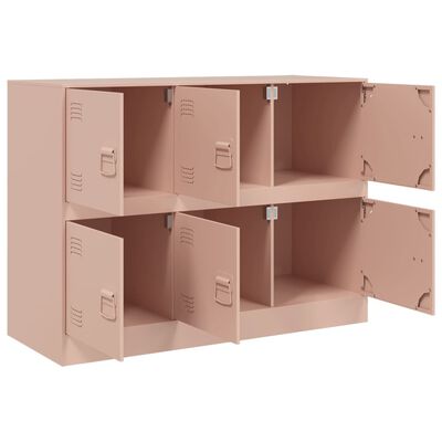 vidaXL Buffet rose 99x39x73 cm acier