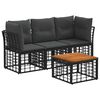 vidaXL Ensemble de canap&eacute;s d'ext&eacute;rieur 4 pc Noir et Gris fonc&eacute;
