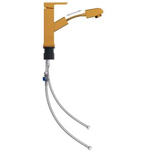 vidaXL Robinet de lavabo r&eacute;tractable Finition dor&eacute;e 157x172 mm