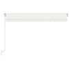 vidaXL Auvent manuel r&eacute;tractable avec LED 400x300 cm Cr&egrave;me