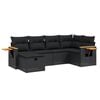 vidaXL Salon de jardin 6 pcs avec coussins noir r&eacute;sine tress&eacute;e