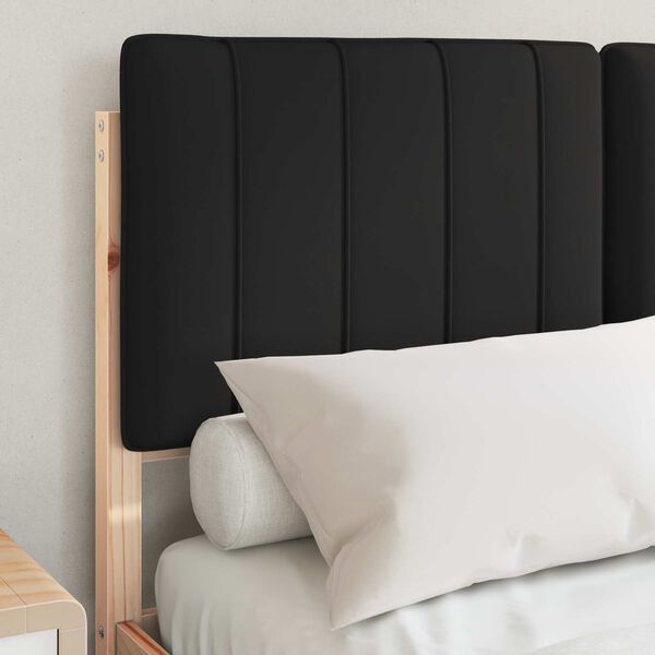 vidaXL Cadre de lit avec t&ecirc;te de lit rembourr&eacute;e Noir 120 x 190 cm